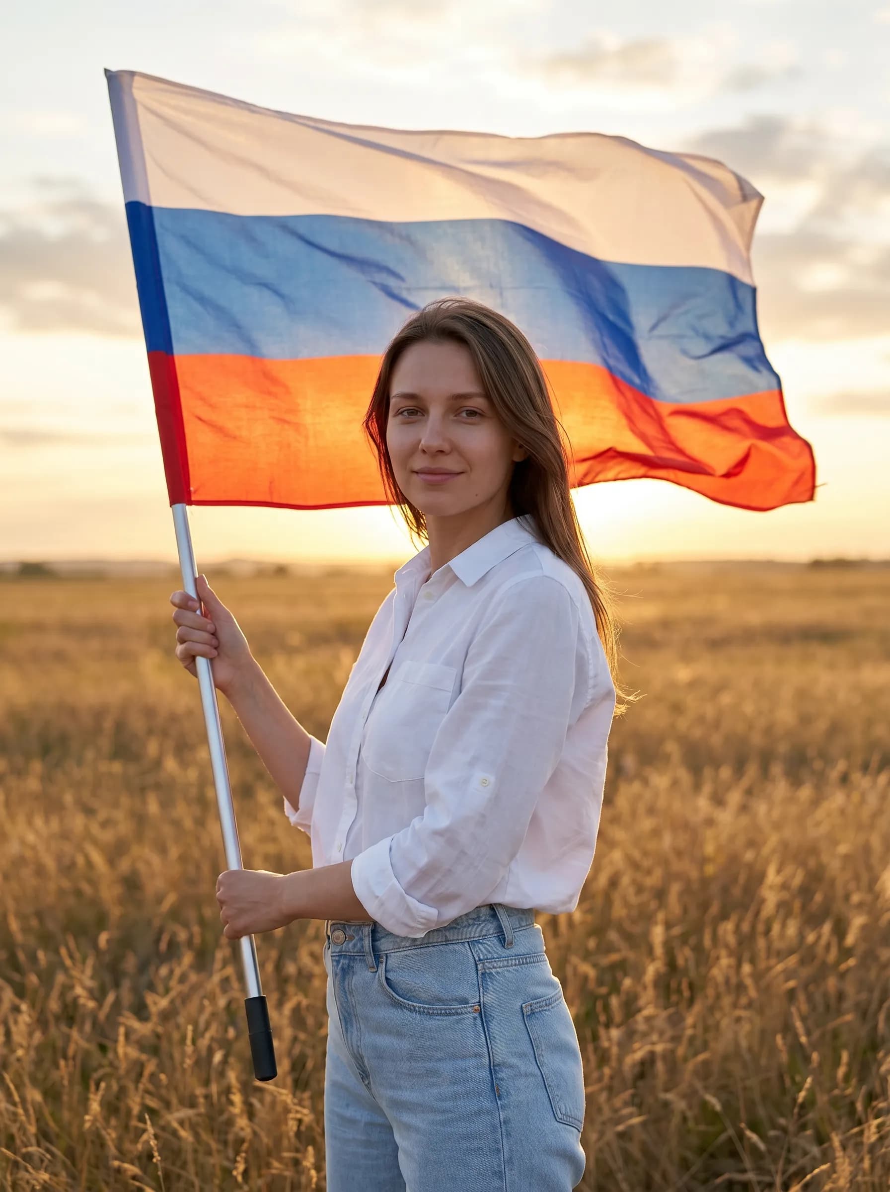 Фотореалистичный портрет с флагом