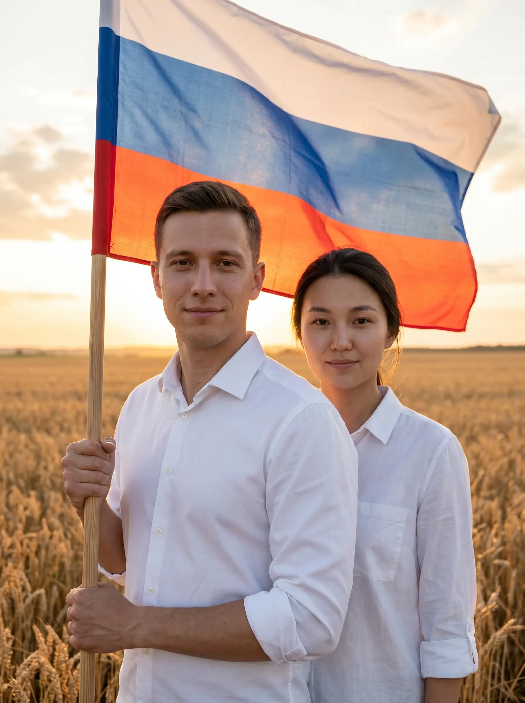 Парный портрет с флагом